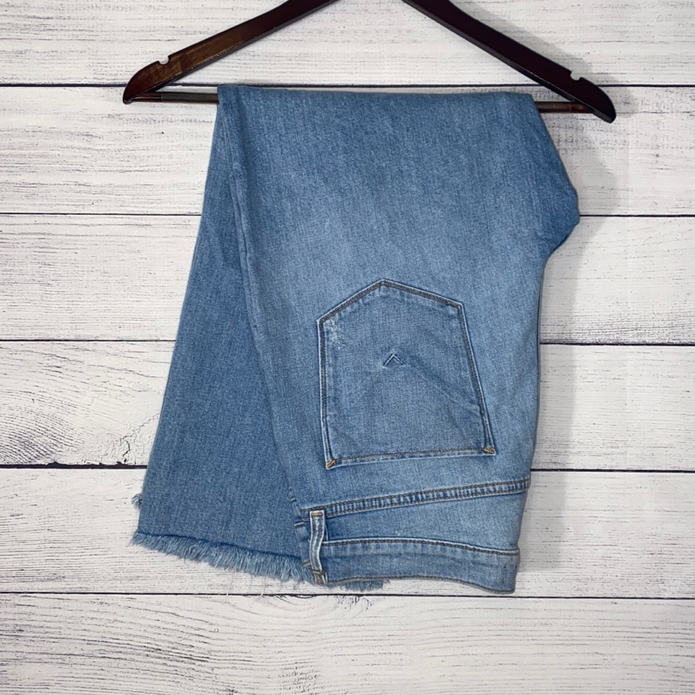 Hudson Stella mid rise crop straight light stonewashed cutoff 90โs inspo jeans - Picture 1 of 6